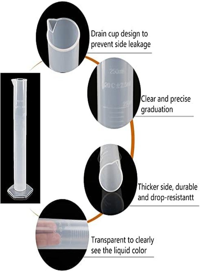 SPYLX Plastic Graduated Cylinders & Plastic Beakers 5pcs Plastic Graduated Cylinders 10ml 25ml 50ml 100ml 250ml & 5pcs Plastic Beakers 50ml 100ml 250ml 500ml1000ml Clear 10pcs - Image 4